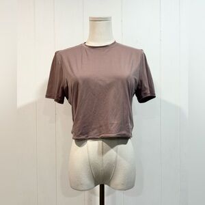 Lululemon Wundermost Nulu Ultra Soft Cropped Crewneck Tee in Rose Clay Medium